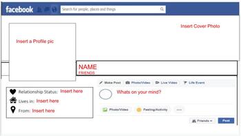Preview of Character FACEBOOK Profile EDITABLE & DIGITAL