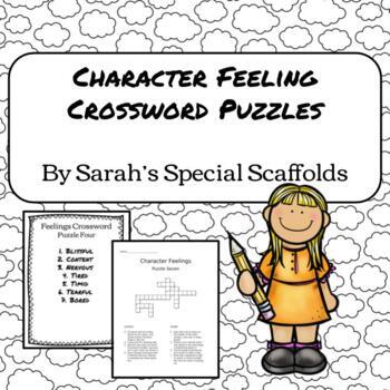 Character Feeling Crossword Puzzles by Sarah s Special Scaffolds