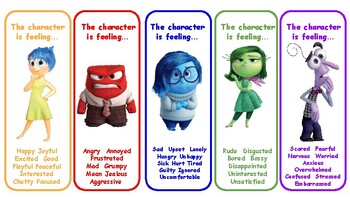 Preview of Character Feelings Clip Card (Inside Out Inspired)