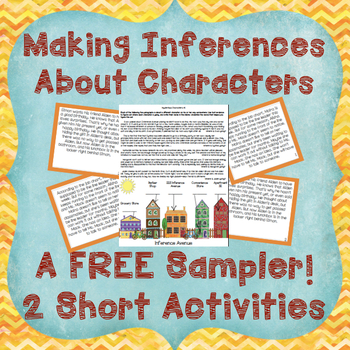 Preview of Character Inference Activities-Card Sort, Graphic Organizer and Printable