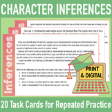 Character Inferences: Task Cards, Mini Passages, Distance 