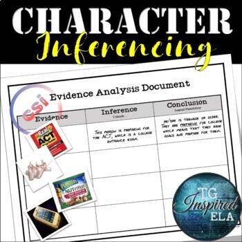 Preview of Character Inferencing Chart + Missing Person's Profile -- Characterization