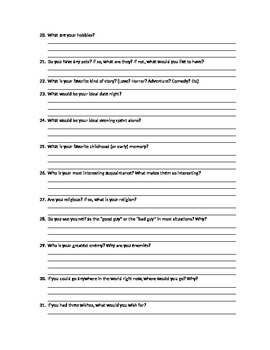 Character Interview Worksheet by Love It | TPT