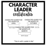 Character Leader Certificates