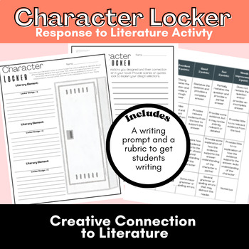 Preview of Character Locker Literary Elements Activity: Creative Sticker/Decoration Design
