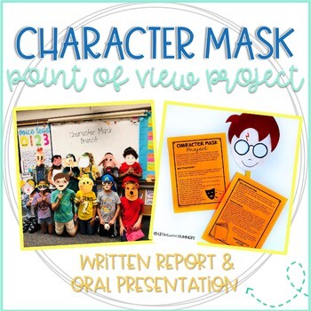 Preview of Point of View Character Mask Oral Presentation and Book Report Project