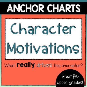 Preview of Character Motivations Anchor Charts