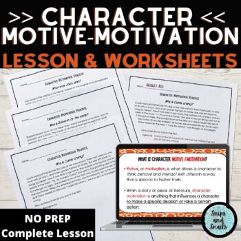 Preview of Character Motive/Motivation PPT Mini Lesson and Activities