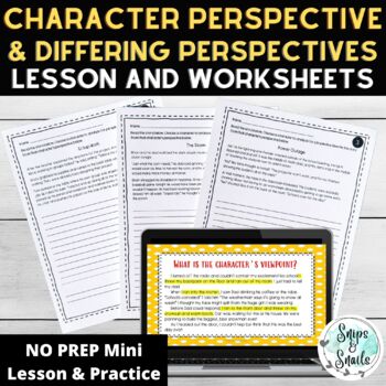 Preview of Character Perspective - Differing Perspective Lesson and Worksheets