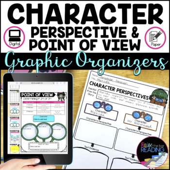 Preview of Character Perspective & Point of View Graphic Organizers, Worksheets, Activities