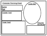 Character Planning Sheet for Fiction Writing