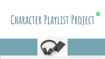 Preview of Character Playlist template for ANY novel/story! Distance Learning friendly!