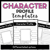 Character Profile Description Templates Reading Response C