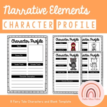 Character Profile Narrative Writing Template By Hello Miss Hahn
