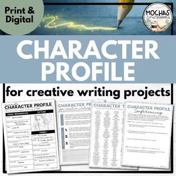 Preview of Character Profile for Creative Writing Projects - Printable and Digital