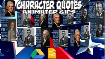 Preview of Character Quotes and Animated GIFs Bell Work Questions