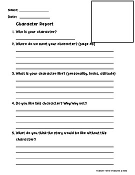 Preview of Character Report Template