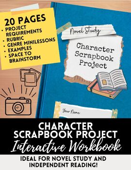 Preview of Character Scrapbook Workbook- Novel Study + Independent Reading Project