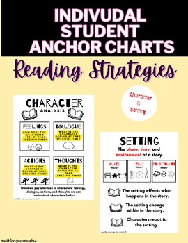 Preview of Character & Setting Analysis | Reading Strategies | Individual Student Chart