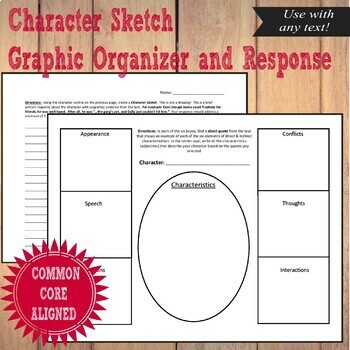 Preview of Character Sketch Graphic Organizer and Response--updated with Answer Key!