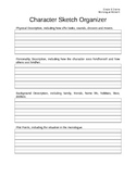 Character Sketch Organizer with Rubric