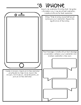 Character Social Media Worksheet by Middle School Mishaps | TpT