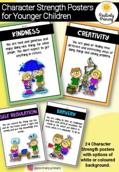 Preview of Character Strength Cards / Posters for Kids - Positive Education (Junior)