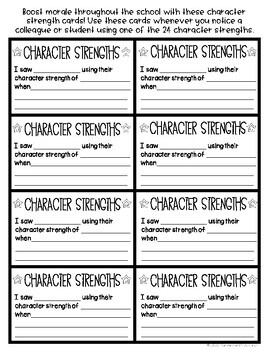 Character Strength Shout Outs by Sunshine and Schooltime | TpT