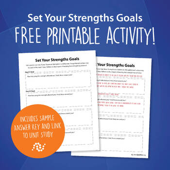 Preview of Character Strengths Goals Tracker Worksheet for SEL & Special Education