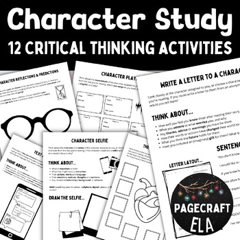 Preview of Character Study Activities | Any Text or Novel | Tattoo, Playlist, Selfie & more