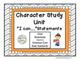 Character Study Unit "I Can..." Goal Statements and Reflec