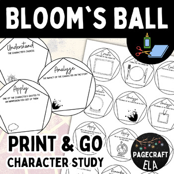 Preview of Bloom Balls | Character Study | Any Novel or Story | Bloom's Taxonomy Prompts