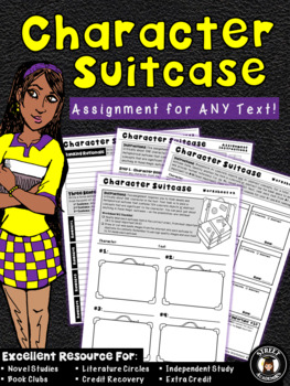 Preview of Character Suitcase Assignment - Use with ANY Text!