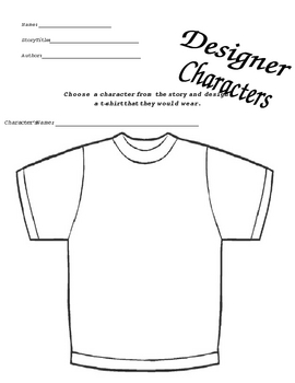 Character T-Shirts and Wanted Poster Worksheets by TchrBrowne | TPT