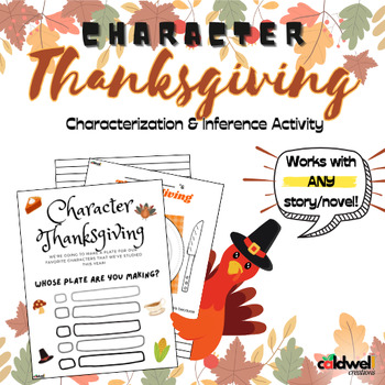 Preview of Character Thanksgiving Plate (Characterization/Inference Activity)