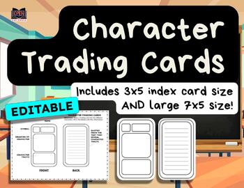 Preview of Character Trading Cards Activity Indirect Direct Characterization Static Dynamic