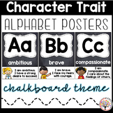 Character Trait Alphabet Posters - Chalkboard