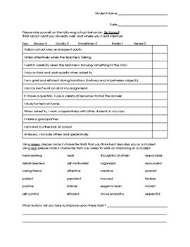 Preview of Character Trait & Behavior Rating Scales: Perfect for Parent-Teacher Conferences
