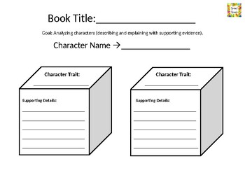 Preview of Character Trait Cubes Graphic organizer