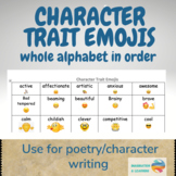 Character Trait Emojis - Alphabetical with whole alphabet
