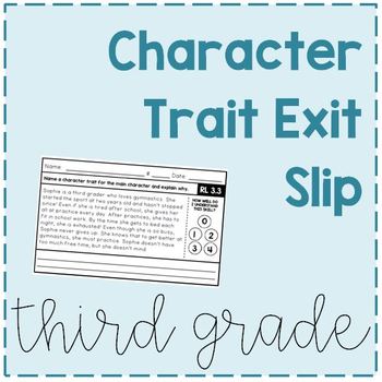 Preview of Character Trait Exit Slips FREEBIE