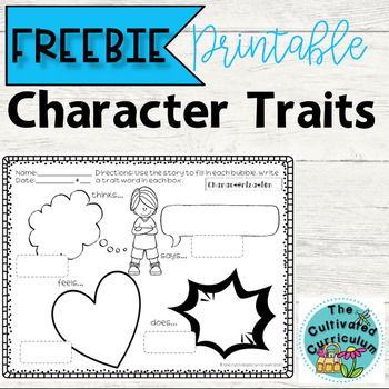 Preview of Character Trait Graphic Organizer Freebie