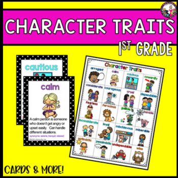 Preview of Character Trait List for 1st Graders