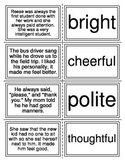 Character Trait Matching Task Cards I-Station Series (20 Cards)