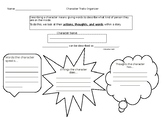 Character Trait Organizer and Paragraph Writing
