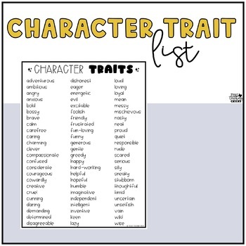 Character Trait Picture Cards by Texas Teaching Chicks | TpT