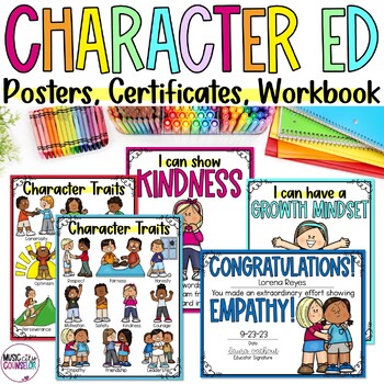 Preview of Character Trait Posters, Certificates, & Workbook Counseling SEL