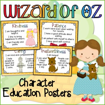 Character Trait Posters: Wizard of Oz Classroom by Primary Pearls