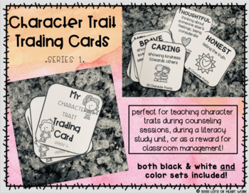 Preview of Character Trait Trading Cards - 12 Cards - Series 1