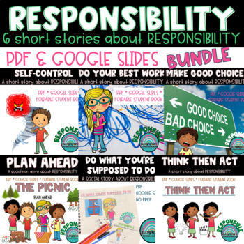 Preview of Character Trait of Responsibility - Social Stories and Activities